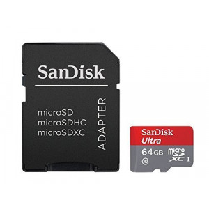 SanDisk Ultra Android microSDXC 64GB bis zu 80 MB/Sek, Class 10 Speicherkarte + SD-Adapter FFP-22